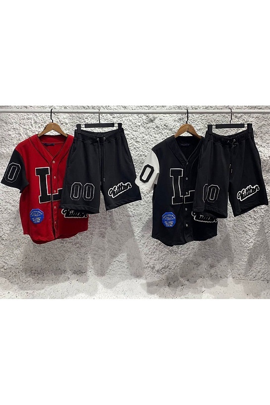 Мужская брендовая кофта Louis Vuitton Dreaming Baseball patches - Red