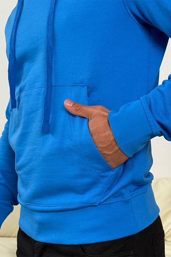 Мужское худи синего цвета Stone Island Compass-patch   