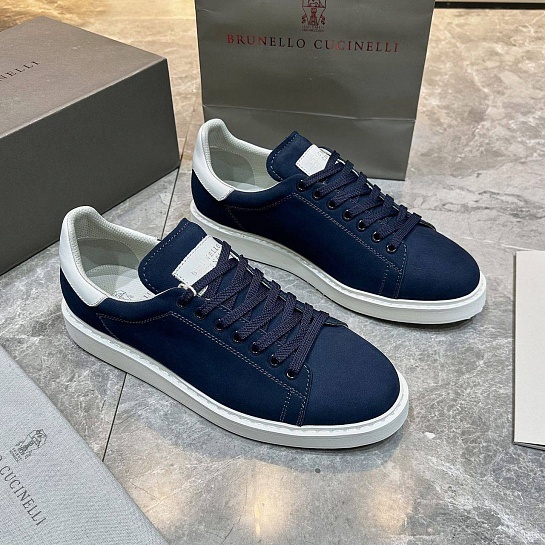 Мужские кроссовки Brunello Cucinelli nubuck calfskin - Navy