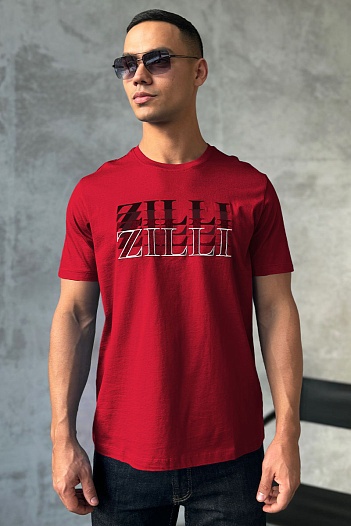 Мужская футболка Zilli красного цвета   