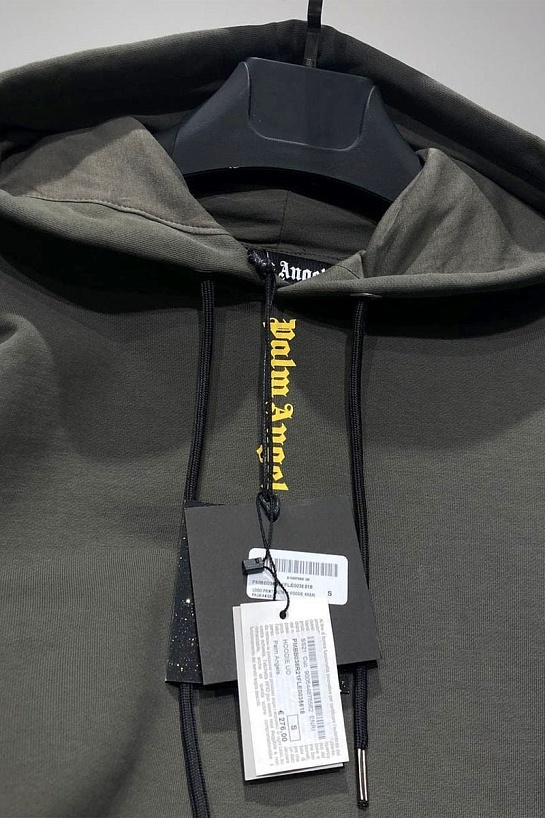 Оверсайз худи Palm Angels Vertical Logo - Olive