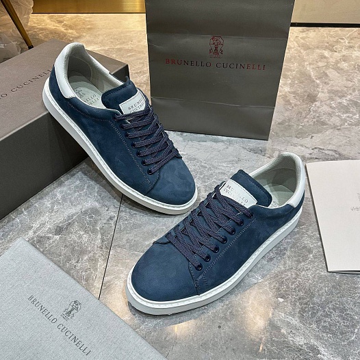 Мужские кроссовки Brunello Cucinelli nubuck calfskin - Blue   