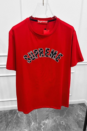 Мужская красная футболка Supreme Arc Logo   