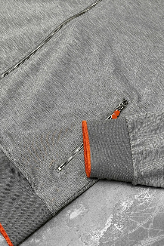 Кофта на молнии Hermes серого цвета