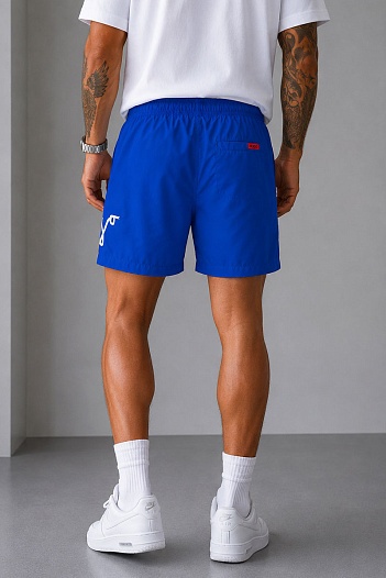 Мужские синие шорты Hugo Boss Dugo logo-embroidered   