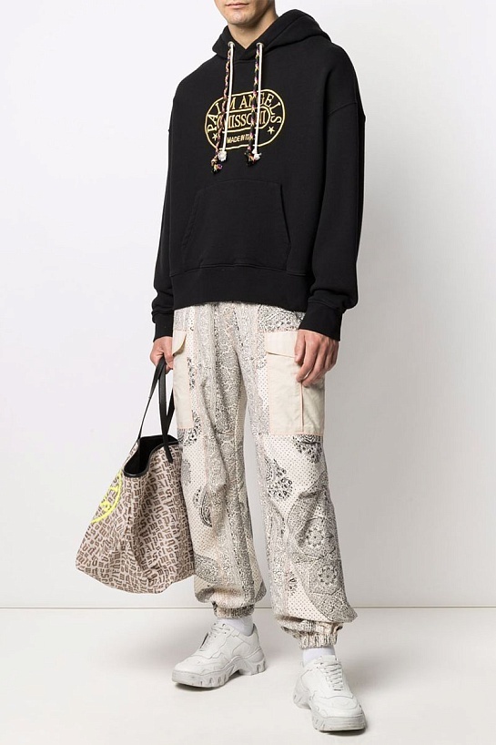 Чёрное оверсайз худи Palm Angels x Missoni Heritage