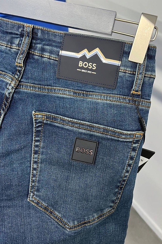 Мужские синие джинсы Hugo Boss logo-plaque