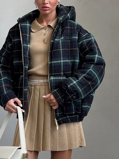 Женская куртка MIU MIU в клетку   