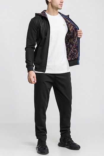 Мужские чёрные штаны Etro Paisley Logo   