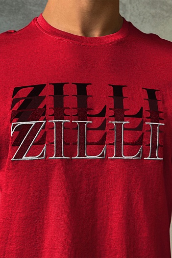 Мужская футболка Zilli красного цвета   