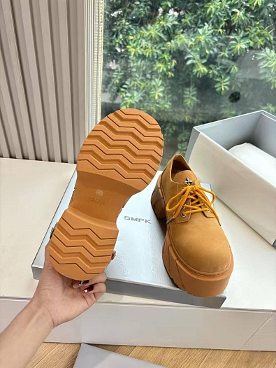 Женские замшевые ботинки на платформе SMFK premium   