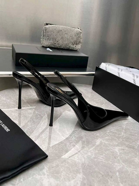 Женские кожаные туфли на каблуке Yves Saint Laurent premium