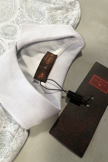 Классическое мужское поло Etro белого цвета   