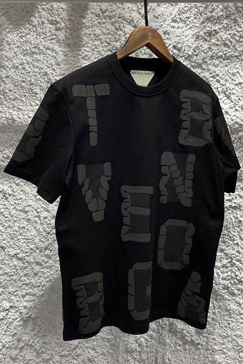 Чёрная оверсайз футболка Bottega Veneta   