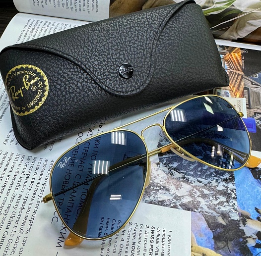 Солнцезащитные очки Ray-Ban Aviator Large Metal - Blue   