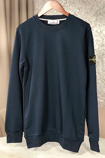 Мужской синий свитшот Stone Island с патчем на плече   
