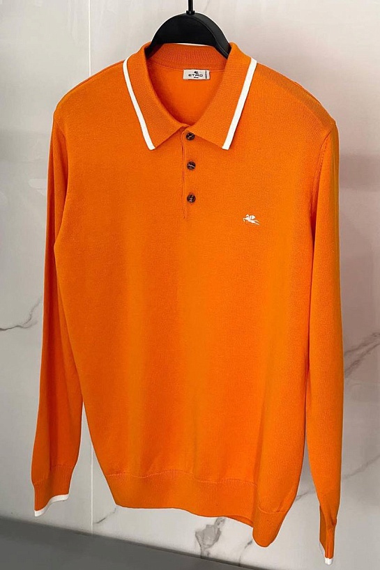 Поло с длинным рукавом Etro Pegaso logo - Orange