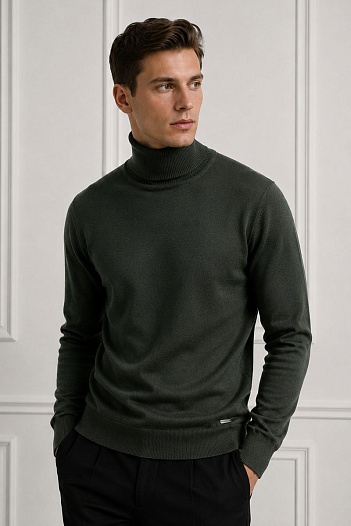 Мужская зелёная водолазка Maglione   