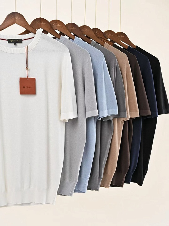 Мужская светло-серая футболка Loro Piana premium