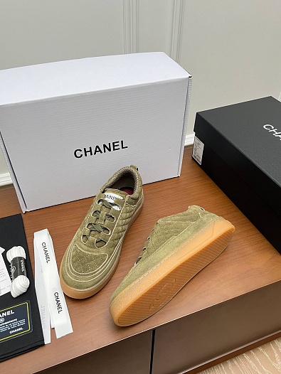Женские замшевые кроссовки Chanel premium   