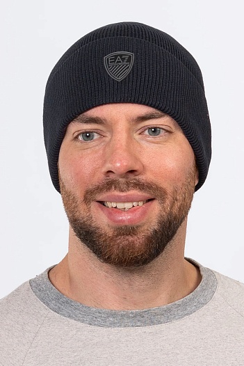 Шапка синего цвета Emporio Armani 7 Mountain U Shield   