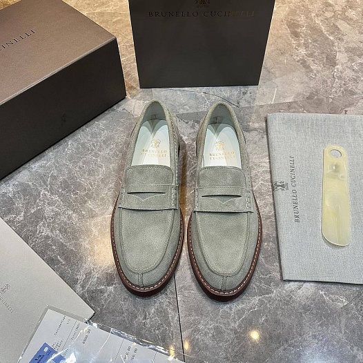 Мужские замшевые лоферы Brunello Cucinelli Premium   