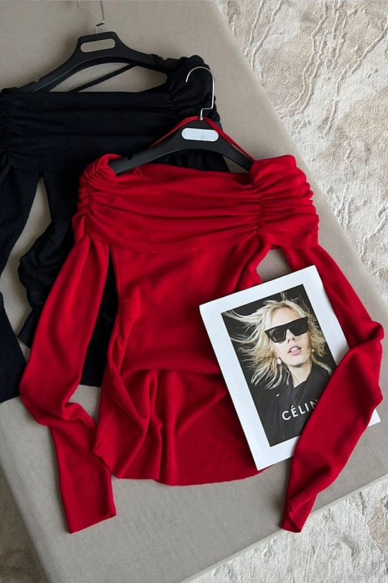 Женский кашемировый лонгслив Max Mara красного цвета