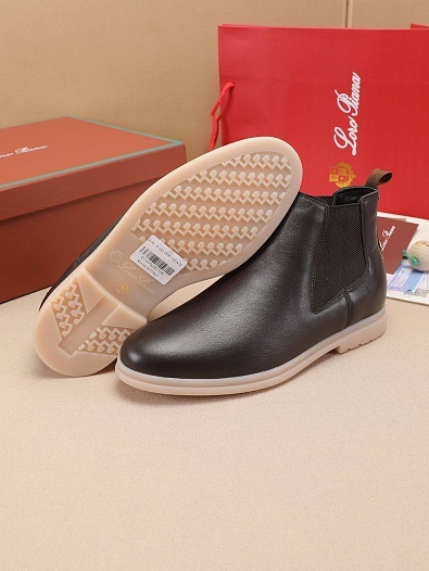 Кожаные ботинки с мехом Loro Piana   