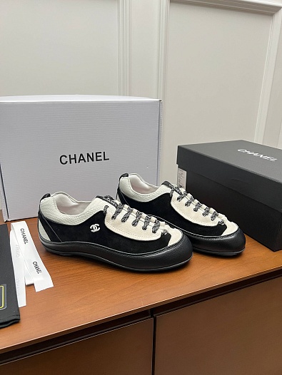 Женские комбинированные кроссовки Chanel premium   