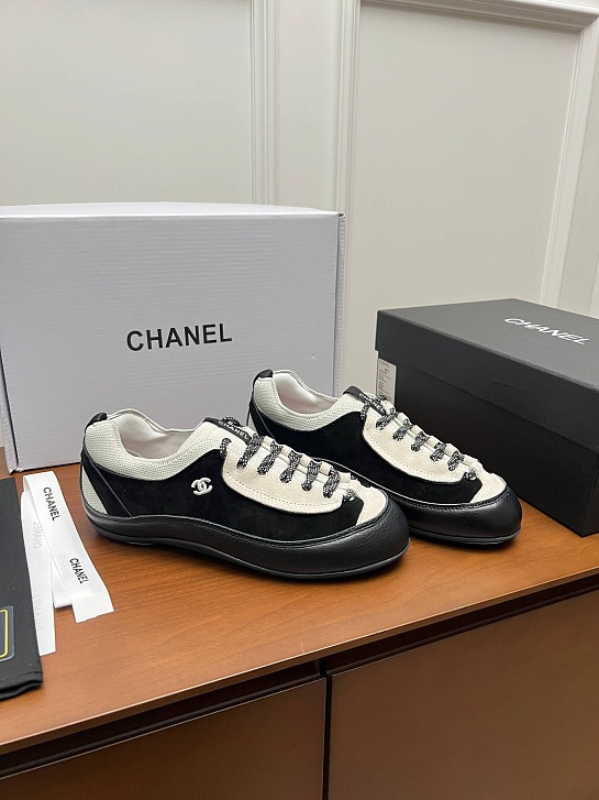 Женские комбинированные кроссовки Chanel premium