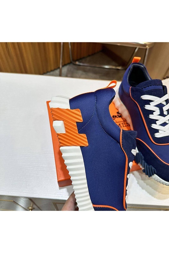 Мужские замшевые кроссовки Hermes Bouncing - Blue