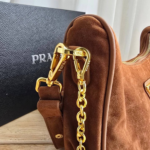 Замшевая сумка Prada re Edition 23x12 см - Brown   