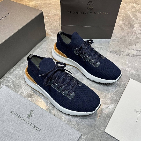 Мужские кроссовки Brunello Cucinelli knitted - Navy