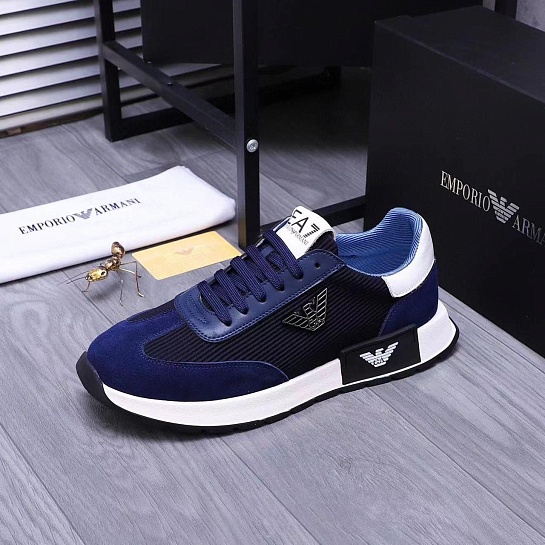 Мужские кроссовки Emporio Armani logo-plaque - Navy