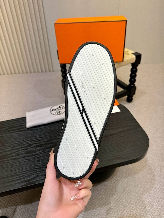 Мужские кожаные слипоны Hermes Kiddy - Grey