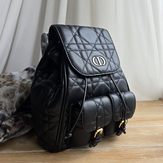 Кожаный рюкзак Dior Caro 26x25 см - Black
