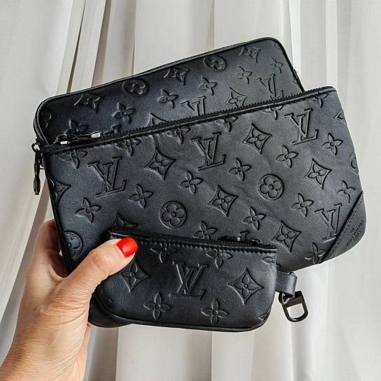 Кожаная сумка Louis Vuitton Trio Messenger Monogram 25x18 см