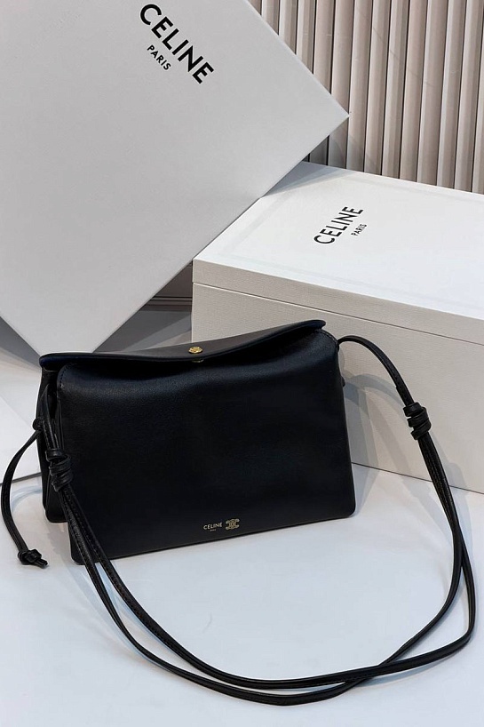 Кожаная сумка Celine Trio Flap premium 22.5x13x3.5 см