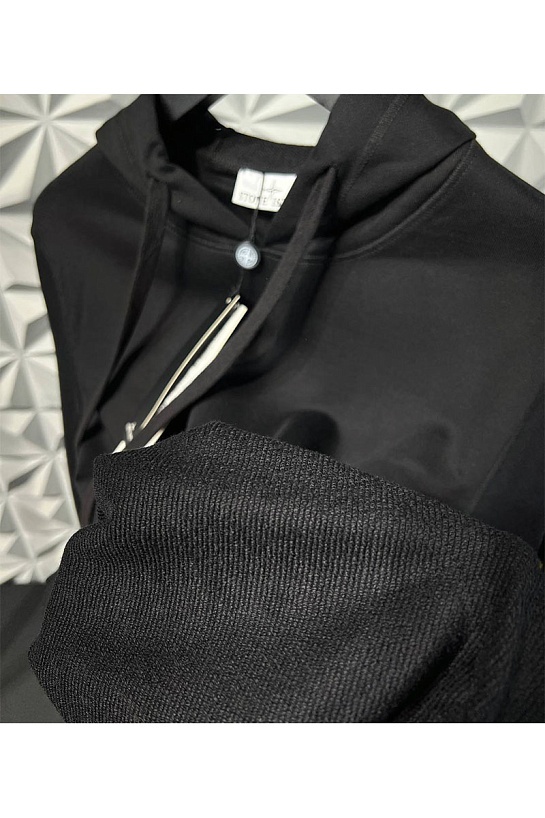 Мужское худи голубого цвета Stone Island Compass-patch