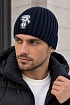 Мужская шапка тёмно-синего цвета Karl Lagerfeld logo-patch