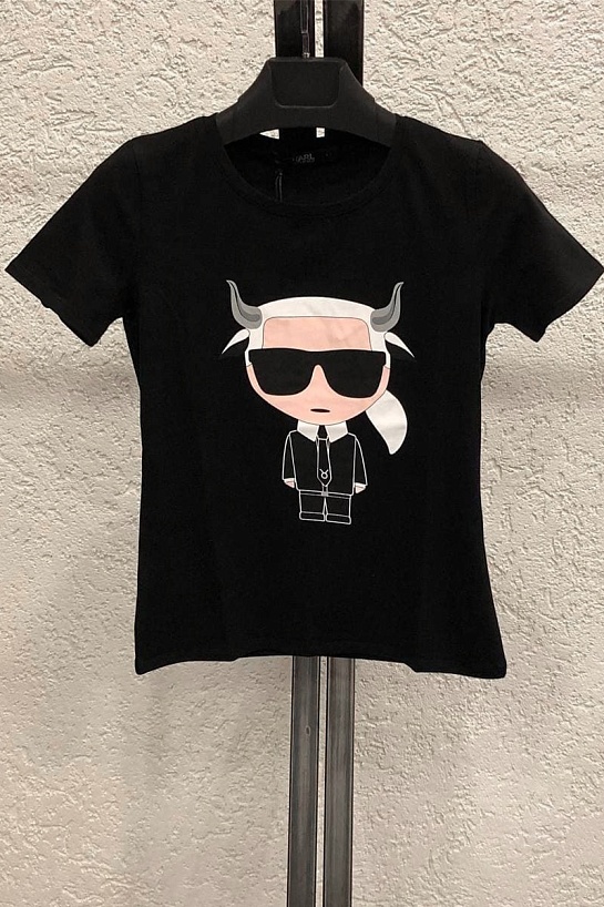 Женская чёрная футболка Karl Lagerfeld "Taurus"