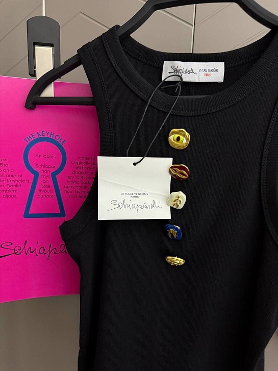 Женская хлопковая майка Schiaparelli premium - Black