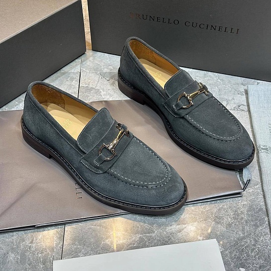Замшевые лоферы Brunello Cucinelli Premium - Grey