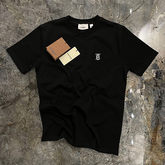 Чёрная оверсайз футболка Burberry TB logo-embroidered