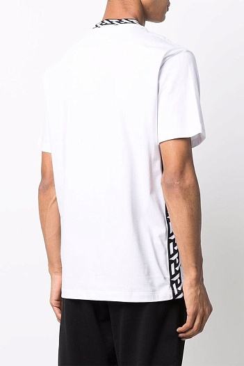 Белая мужская футболка Versace La Greca trim   