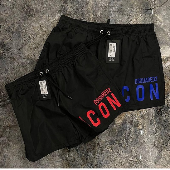 Мужские шорты Dsquared2 "ICON" - Black / Red