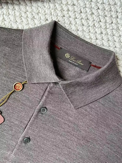 Поло с длинным рукавом Loro Piana Premium - Gray Coffee   