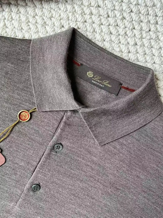 Поло с длинным рукавом Loro Piana Premium - Gray Coffee