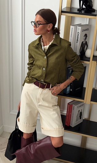 Женская куртка зелёного цвета GG Gucci   