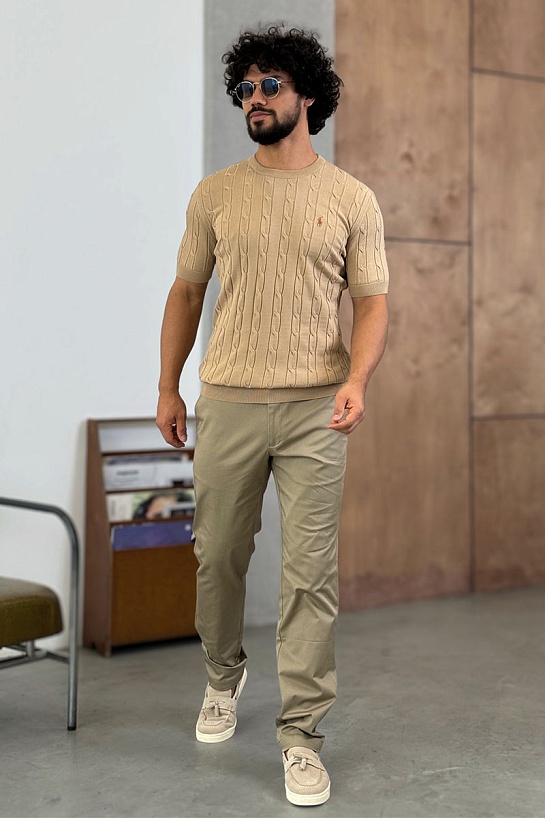 Мужская бежевая футболка Роlо Ralрh Lаurеn